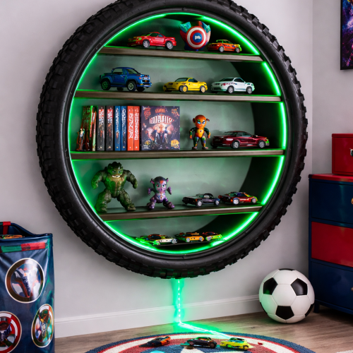 Tyre wall shelf