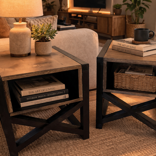 Rustic pedestals set
